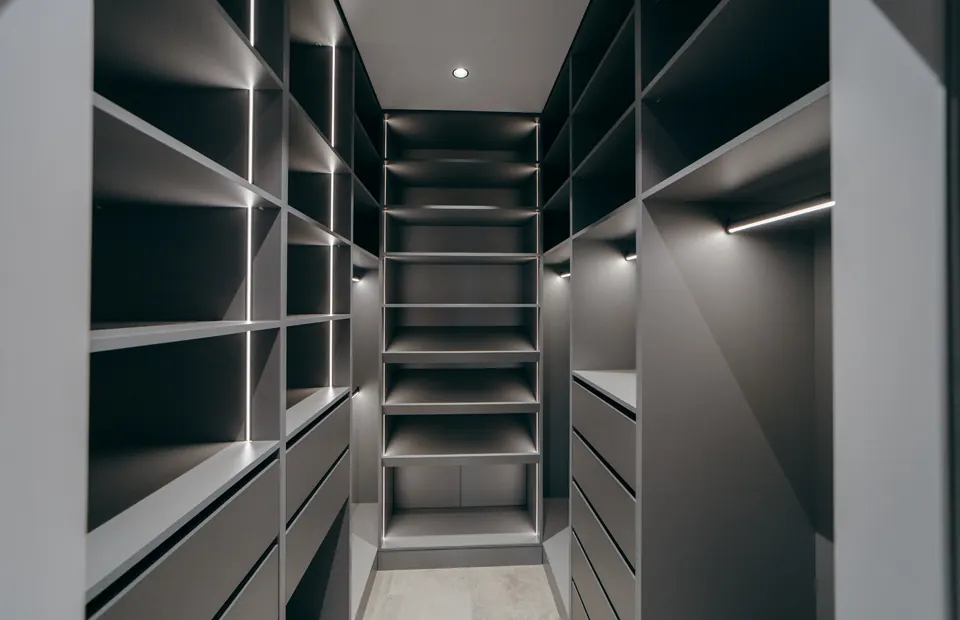 Custom closet systems and built-in storage